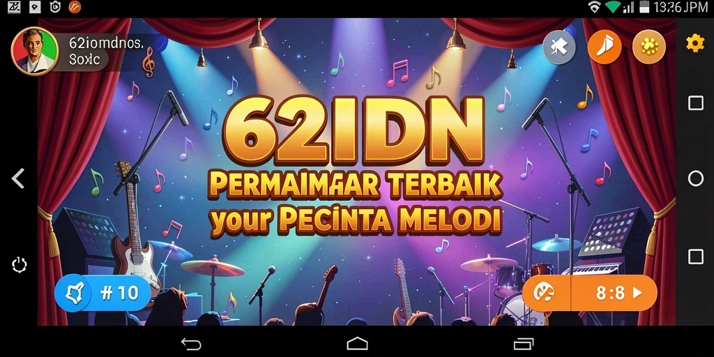Tangkapan layar utama dari gameplay 62IDN yang menampilkan interaksi musik.
