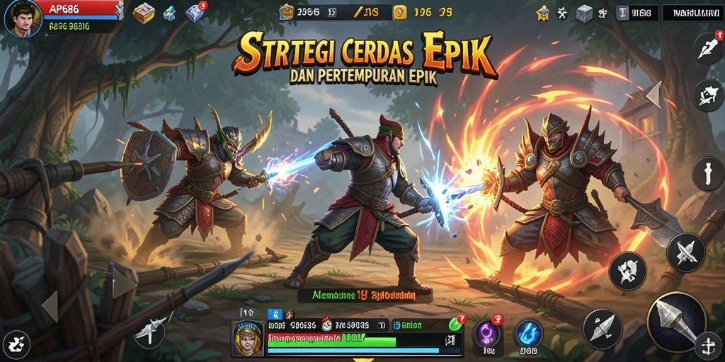Tangkapan layar gameplay AP686 dengan pertempuran strategis yang nyata.