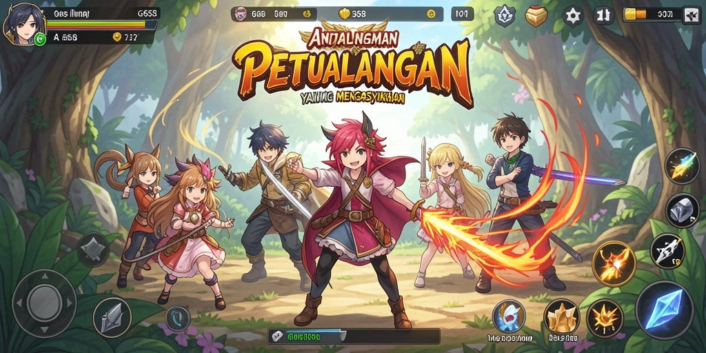 Screenshot utama G668 yang menampilkan karakter anime dalam pertempuran.