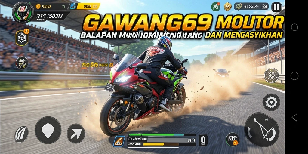 Tangkapan layar utama GAWANG69 menunjukkan balapan motor yang seru dan penuh aksi.