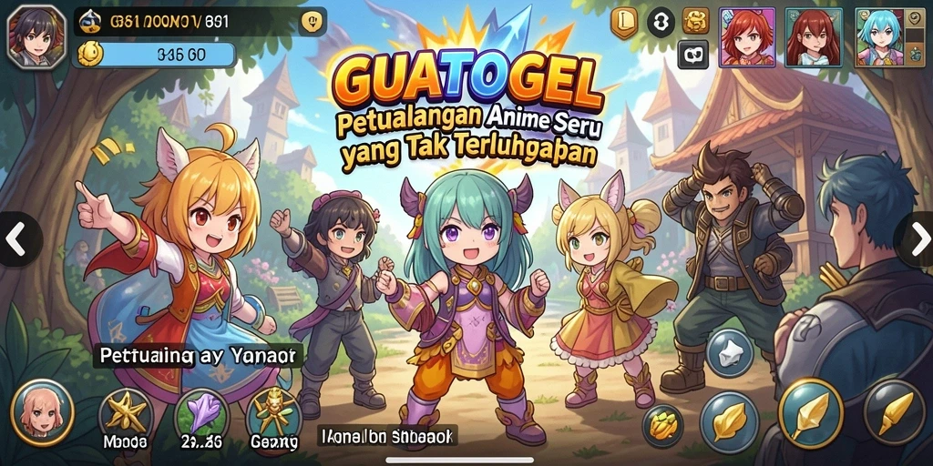 Tampilan gameplay GUATOGEL dengan karakter Anime yang menawan.