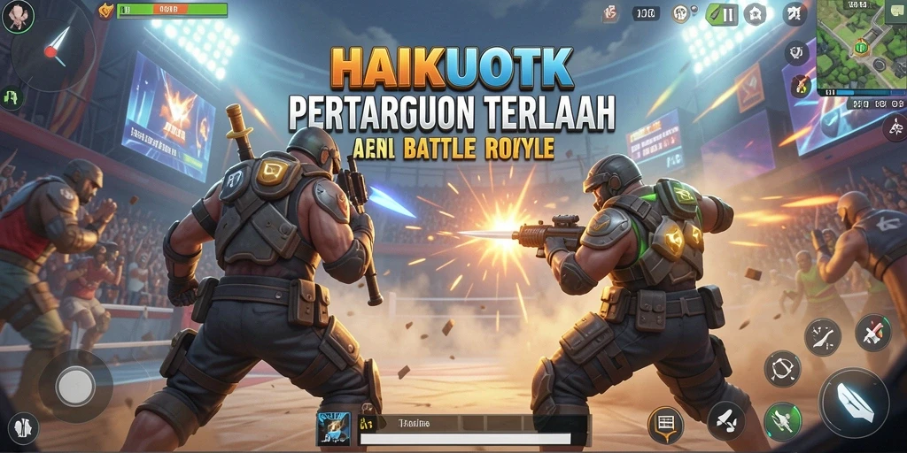 Gameplay seru HAIKUOTK menampilkan pertarungan mendebarkan di arena Battle Royale.