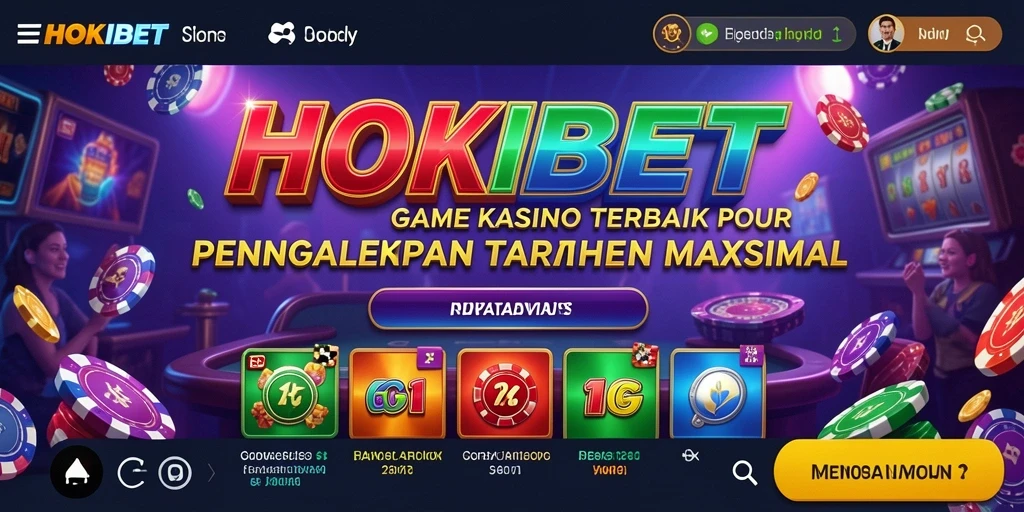 Tampilan menarik dari gameplay seru HOKIBET di kasino.