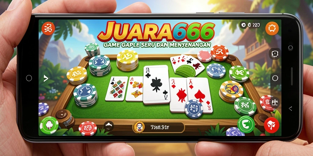 Gameplay seru JUARA666 dengan tampilan papan Gaple yang menarik.