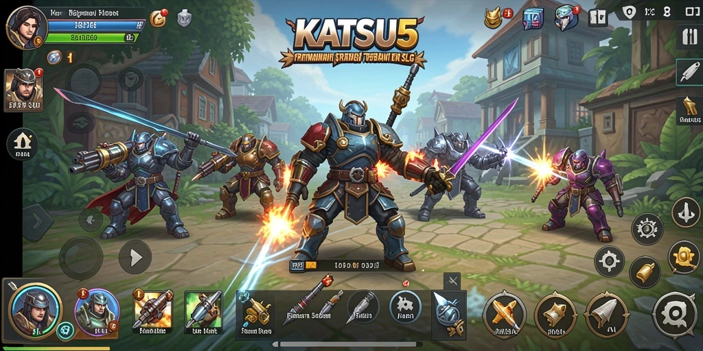 Screenshot menunjukkan aksi mendebarkan dalam permainan SLG KATSU5.