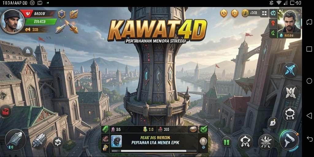 Gameplay KAWAT4D menampilkan pertahanan menara yang strategis dan mendebarkan.