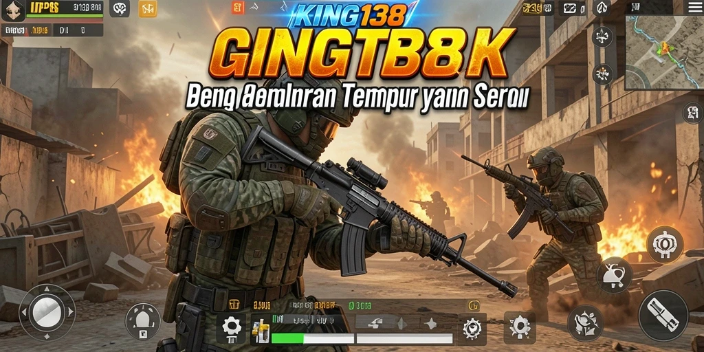 Tampilan gameplay mendebarkan dari KING138 dalam aksi TPS.