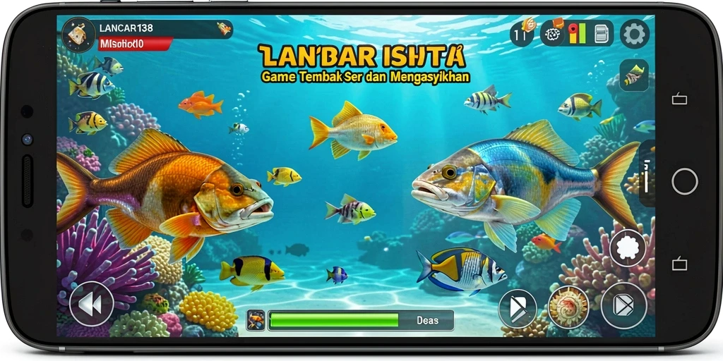 Tampilan screenshot LANCAR138 yang menunjukkan aksi Tembak Ikan yang mendebarkan.