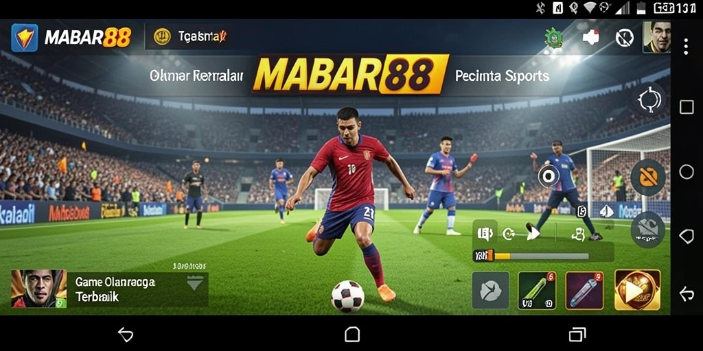 Tampilan screenshot utama MABAR88 menunjukkan aksi kompetitif dalam permainan olahraga.