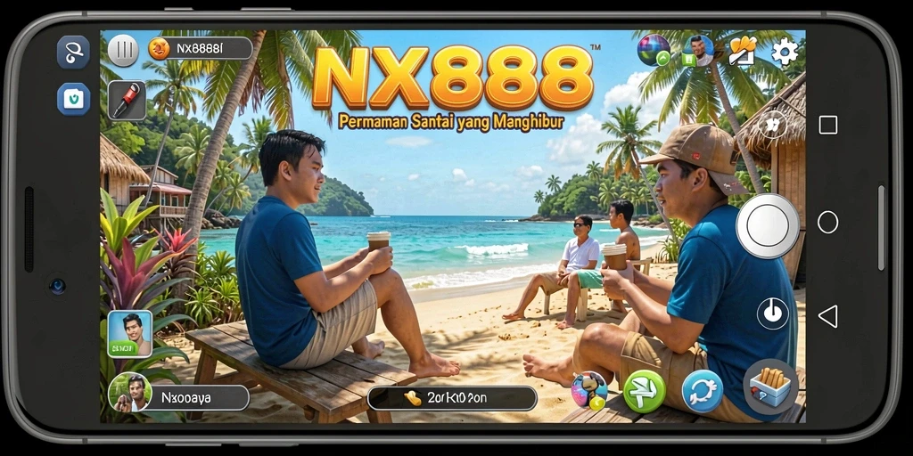 Tampilan gameplay NX888 yang cerah dan menghibur.