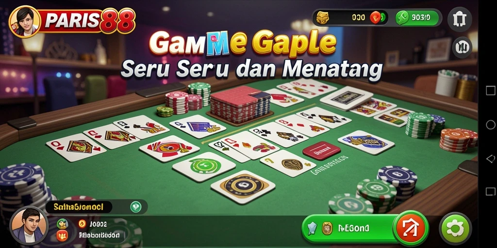 Screenshot gameplay PARIS88 yang menampilkan pertempuran seru Gaple.