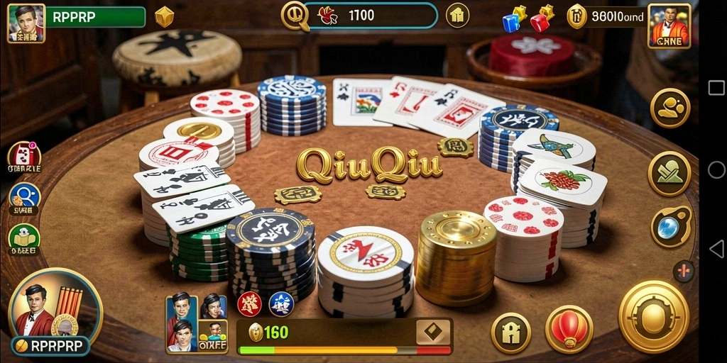 Tangkapan layar gameplay RPRPRP yang menampilkan suasana bermain QiuQiu yang seru.