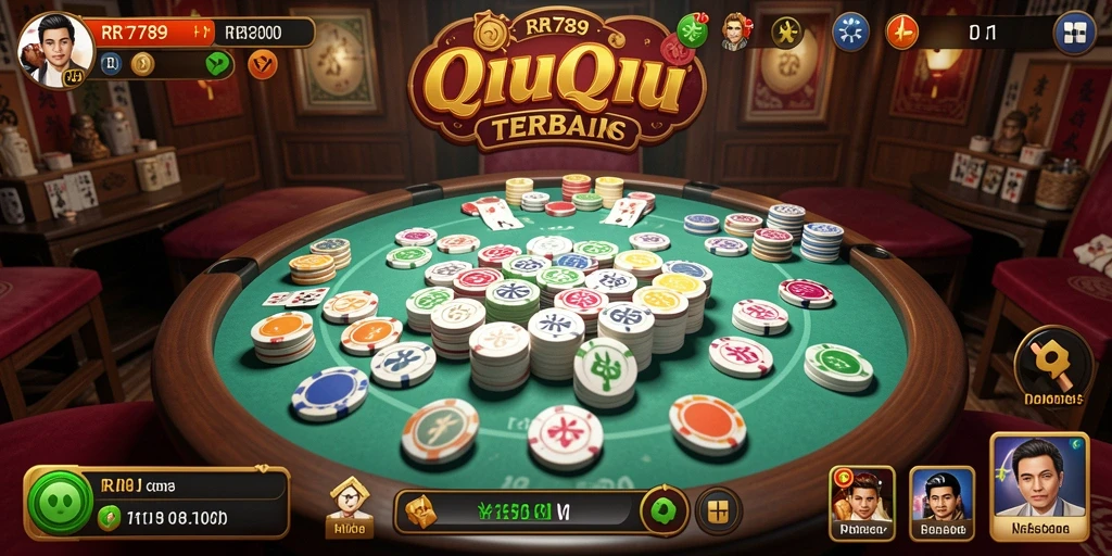 Tampilan menarik dari gameplay QiuQiu di RR789.