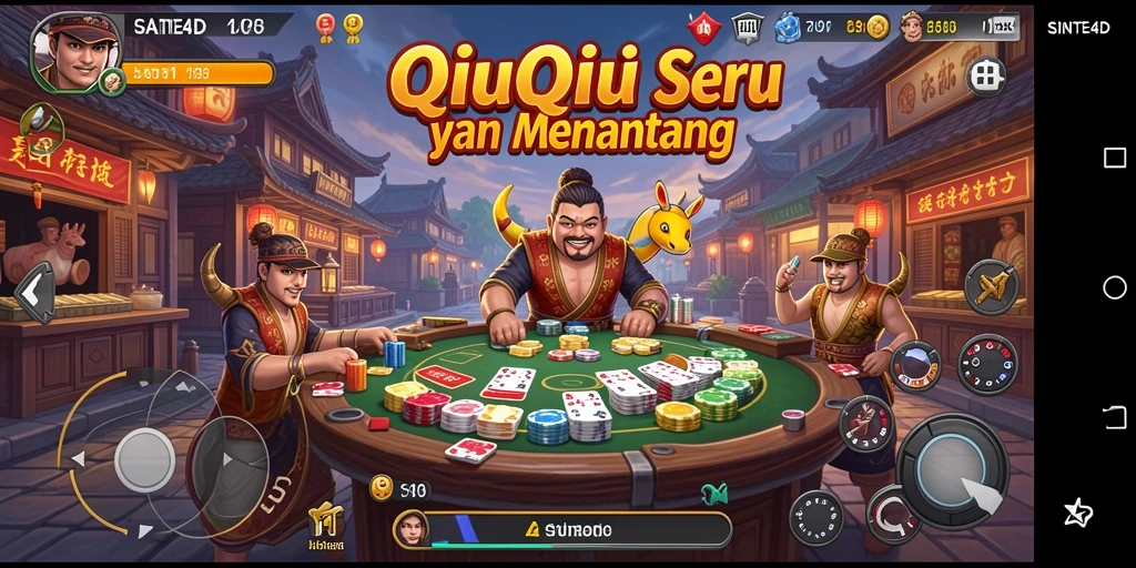 Tampilan gameplay QiuQiu dalam SINTE4D yang seru.