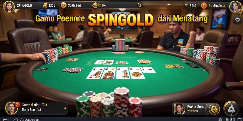 Tangkapan layar gameplay SPINGOLD yang menampilkan aksi seru Poker.