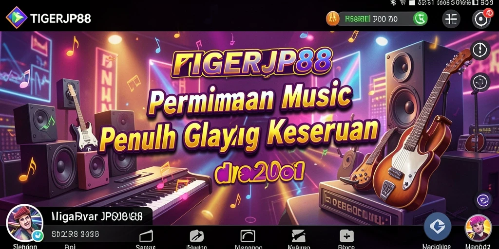 Tampilan gameplay <strong>TIGERJP88</strong> yang menakjubkan dengan berbagai alat musik.