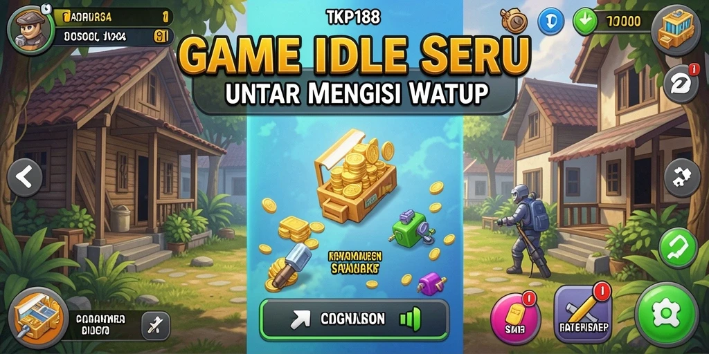 Tampilan gameplay utama TKP188 yang menarik dan penuh warna.