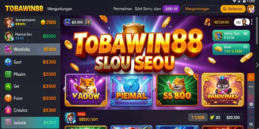 Tampilan gameplay TOBAWIN88 yang mengesankan dan penuh warna.