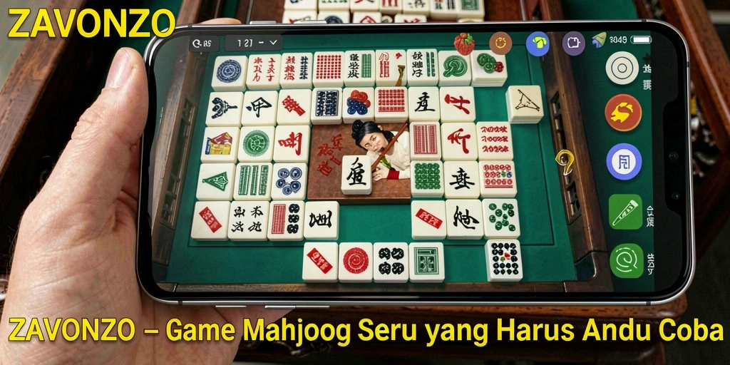 Tampilan menarik dari gameplay ZAVONZO Mahjong yang seru.